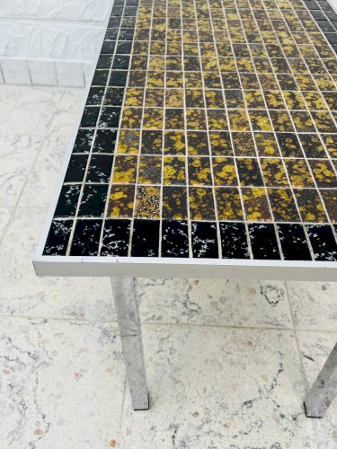 Table basse vintage céramique métallisée