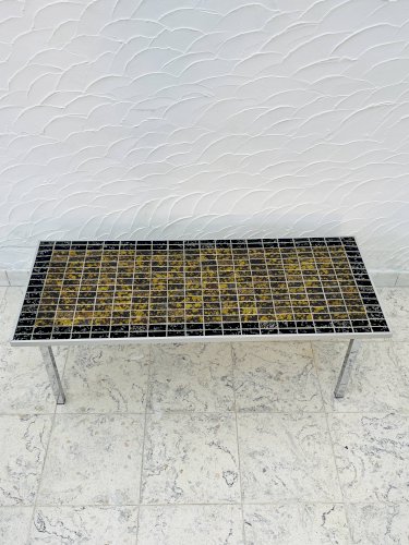 Table basse vintage céramique métallisée