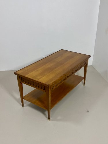 Table basse vintage en chêne année 70