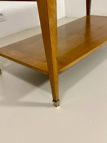 Table basse vintage en chêne année 70