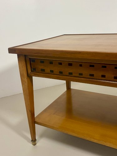 Table basse vintage en chêne année 70