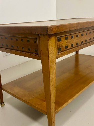 Table basse vintage en chêne année 70