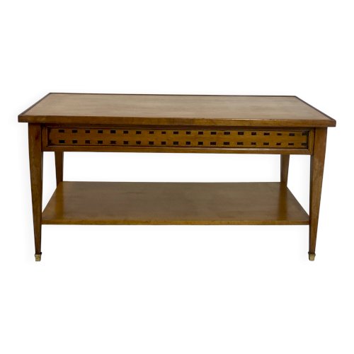 Table basse vintage en chêne année 70
