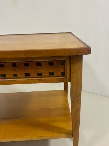 Table basse vintage en chêne année 70