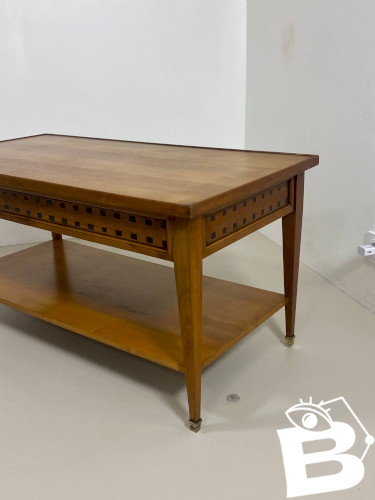 Table basse vintage en chêne année 70