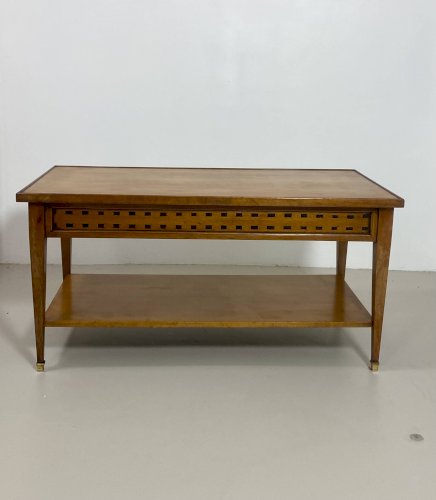 Table basse vintage en chêne année 70