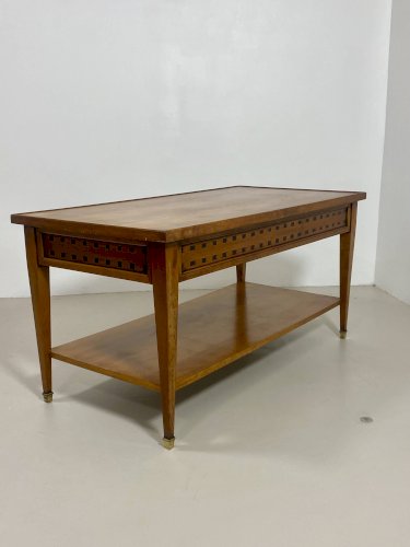 Table basse vintage en chêne année 70