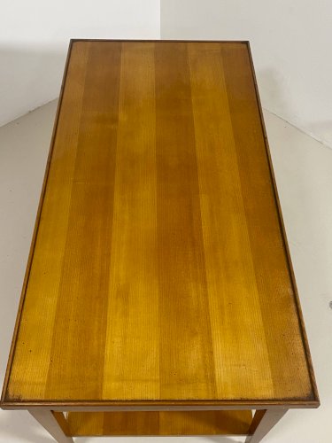 Table basse vintage en chêne année 70