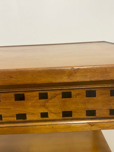 Table basse vintage en chêne année 70