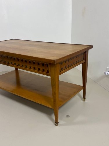 Table basse vintage en chêne année 70