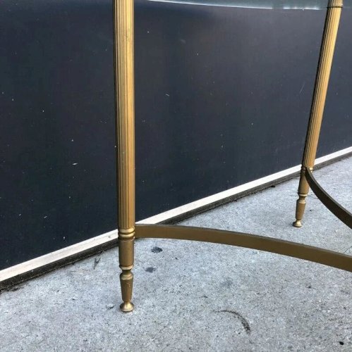 Table basse vintage plateau verre