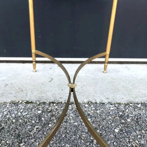 Table basse vintage plateau verre