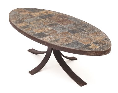 Brutalist oval table