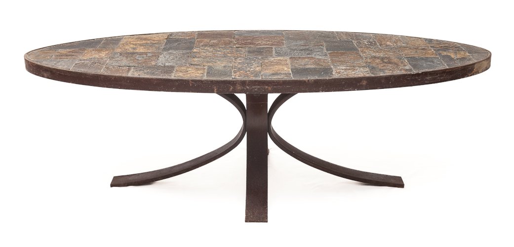 Table Brutaliste ovale