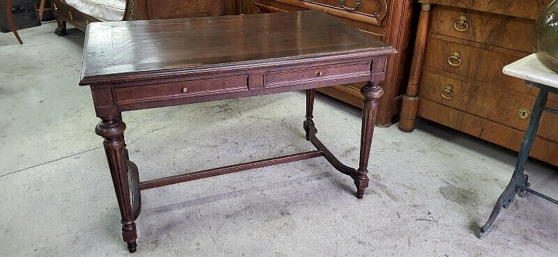 TABLE BUREAU 2 TIROIRS EN CHENE DU XIX ème SIECLE