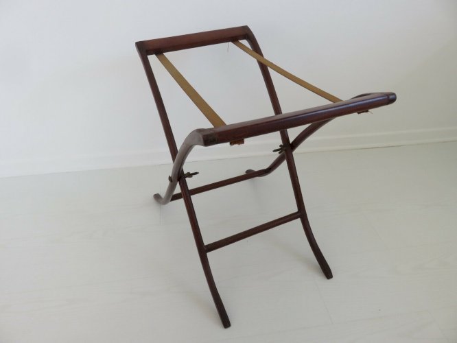 TABLE  BUTLER  A PLATEAU PLIANT EN ACAJOU ET LAITON, MARINE, BATEAU, VOILIER