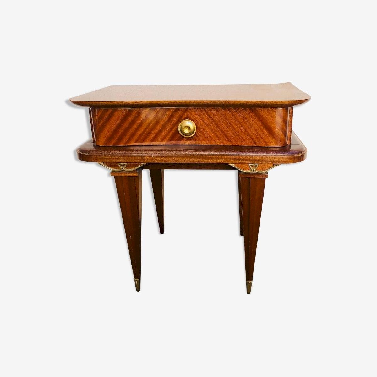 Petite Table De Nuit Vintage En Bois Et Bambou Pour Poupée - Chevet De Poupée Ancien Et Charmant - Jouet D'imitation Dînettes