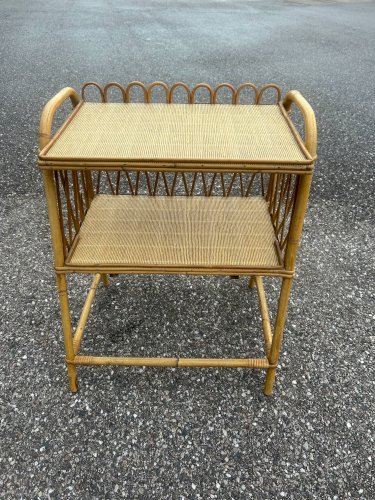 table dappoint en rotin et osier  1970