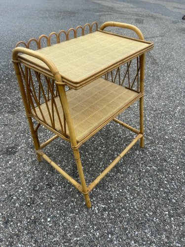 table dappoint en rotin et osier  1970