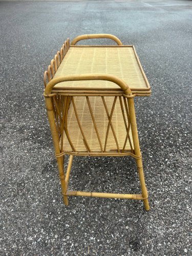 table dappoint en rotin et osier  1970