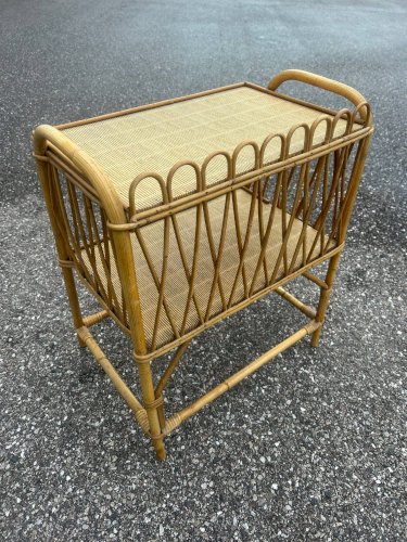 table dappoint en rotin et osier  1970