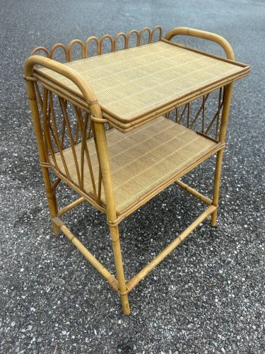 table dappoint en rotin et osier  1970