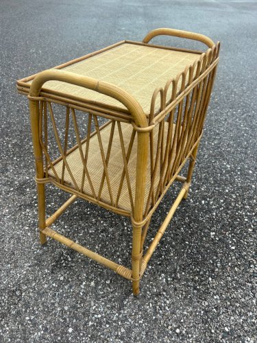 table dappoint en rotin et osier  1970