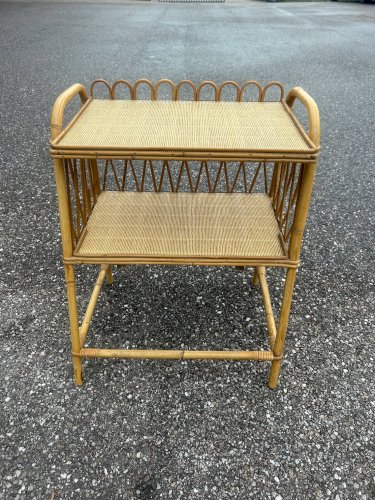 table dappoint en rotin et osier  1970