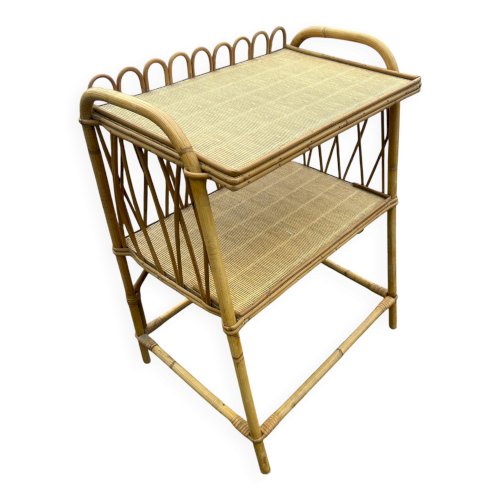 table dappoint en rotin et osier  1970