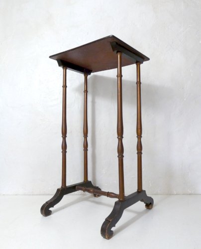 table d'appoint sellette ancienne en bois laqué décor oriental XIX/XXème
