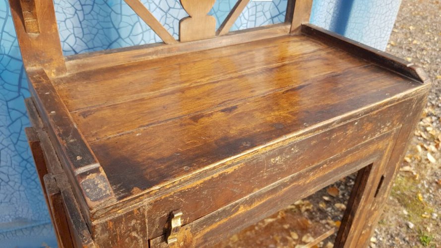 Table dappoint vitré en teck birman