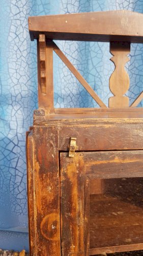 Table dappoint vitré en teck birman