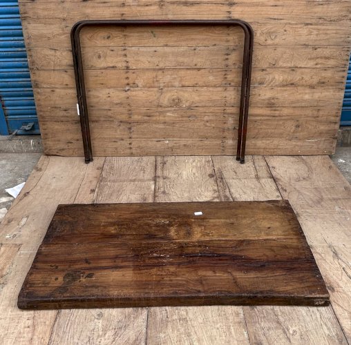 Table datelier pliante structure métal avec plateau en teck massif