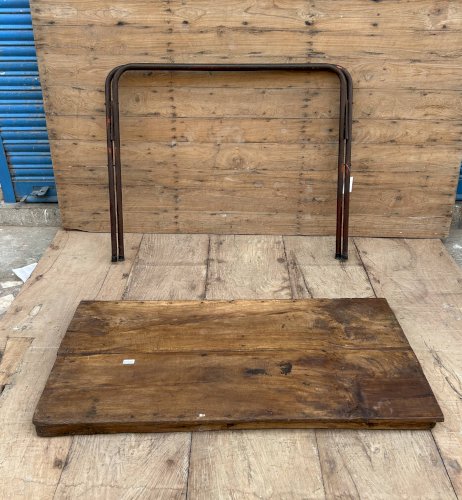 Table datelier pliante structure métal avec plateau en teck massif