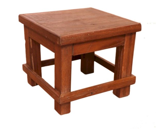 Table de chevet d’atelier en teck birman