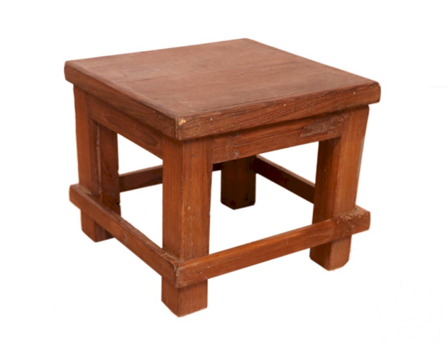 Table de chevet d’atelier en teck birman