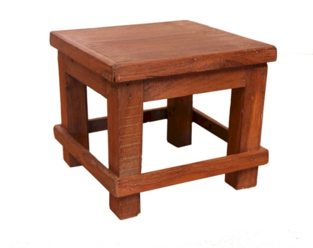 Table de chevet d’atelier en teck birman