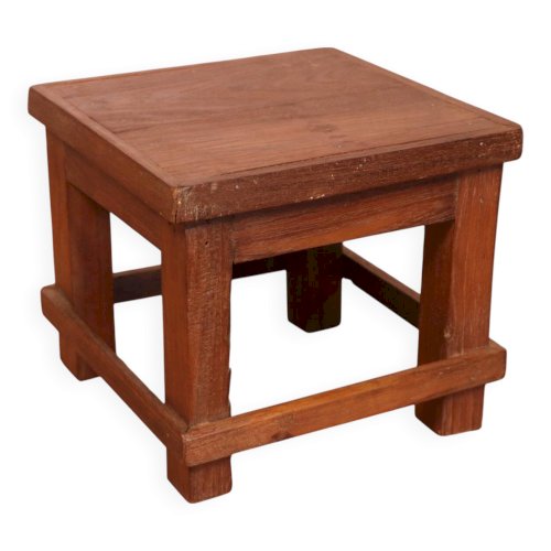 Table de chevet d’atelier en teck birman
