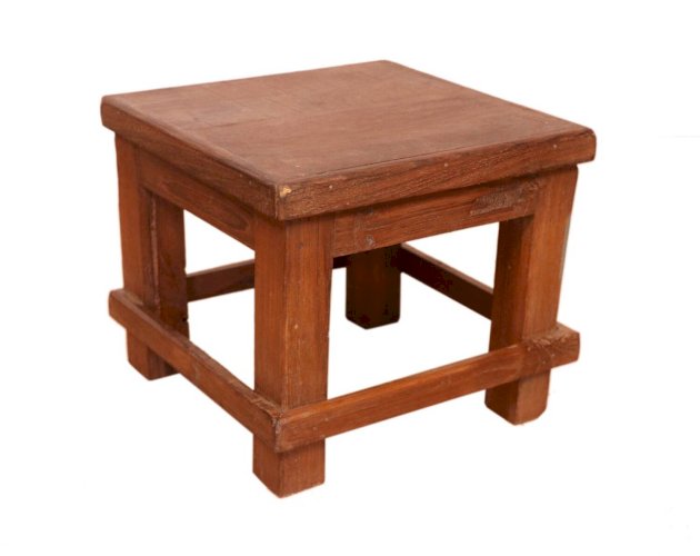 Table de chevet d’atelier en teck birman