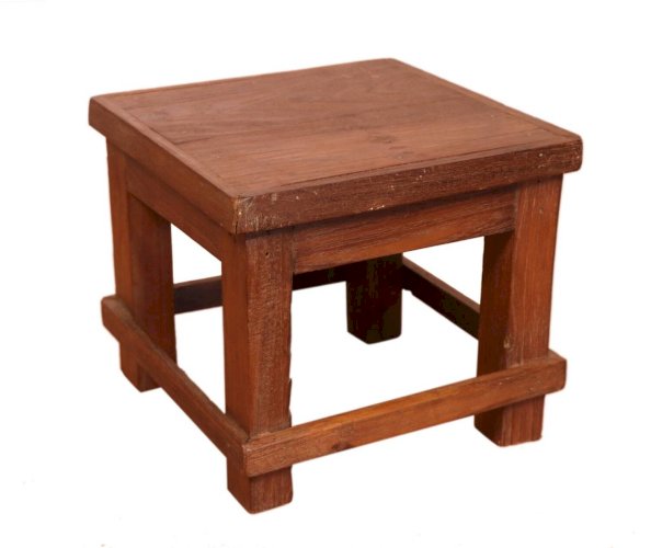 Table de chevet d’atelier en teck birman