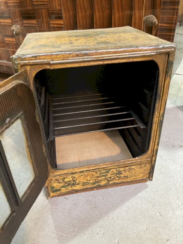 Table de chevet - style industriel - jaune 