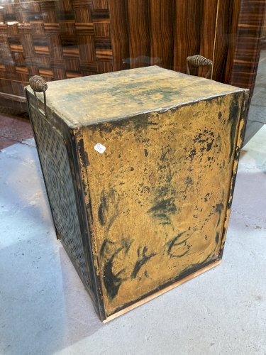 Table de chevet - style industriel - jaune 