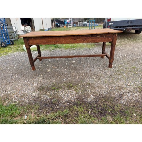 Table de Ferme Campagnarde 19 éme Noyer et Pin , 3 Tiroirs