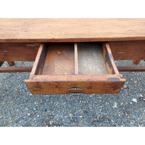 Table de Ferme Campagnarde 19 éme Noyer et Pin , 3 Tiroirs