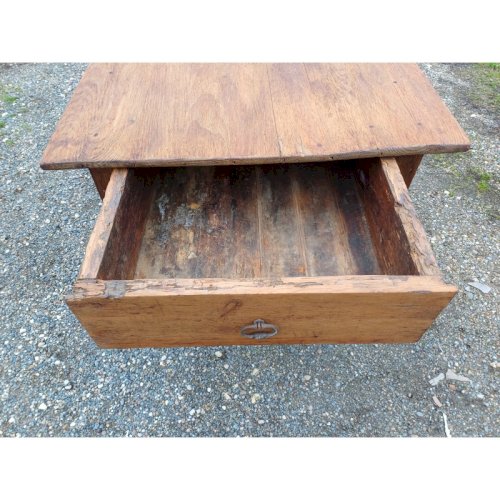 Table de Ferme Campagnarde 19 éme Noyer et Pin , 3 Tiroirs
