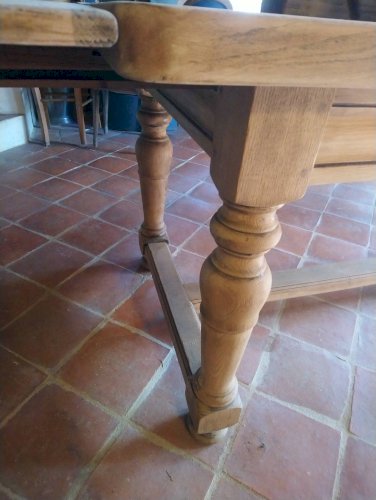 Table de ferme en chêne avec rallonges