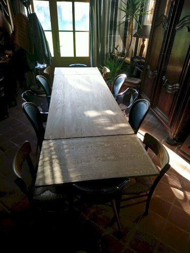Table de ferme en chêne avec rallonges