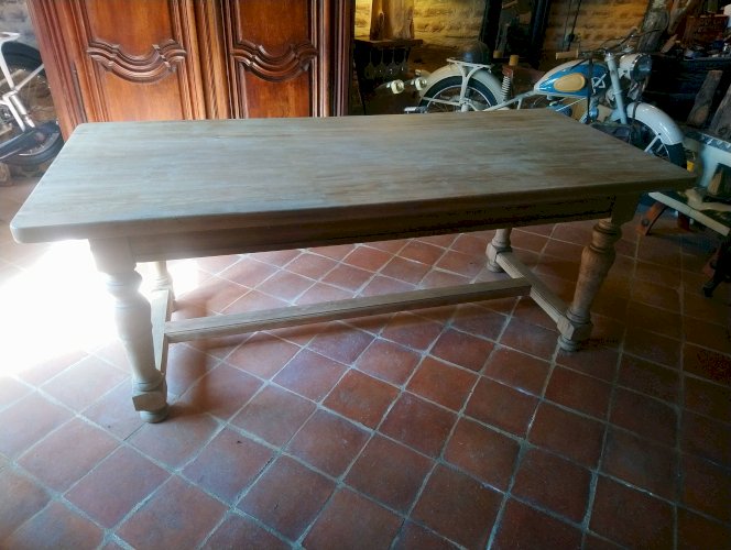 Table de ferme en chêne avec rallonges