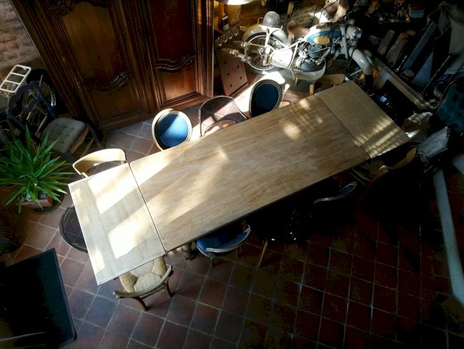 Table de ferme en chêne avec rallonges