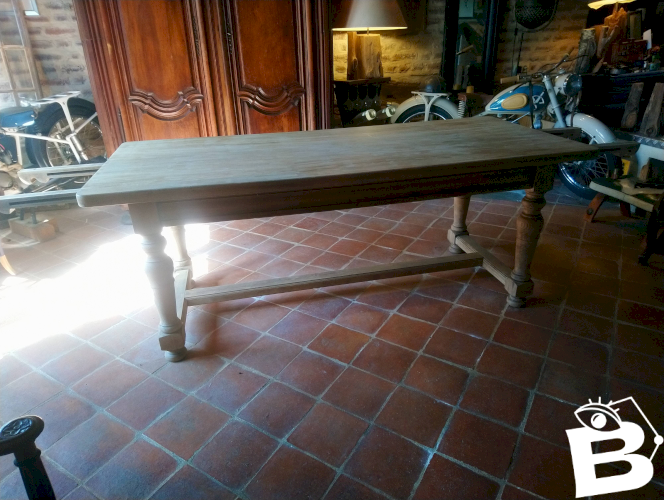 Table de ferme en chêne avec rallonges